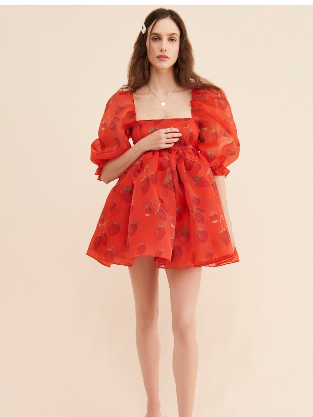 SELKIE Strawberry Puff Dress